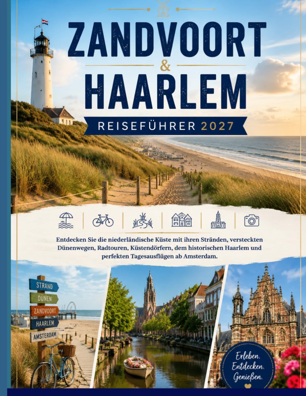 ZANDVOORT & HAARLEM REISEFÜHRER 2027: Entdecken Sie die niederländische Küste mit ihren Stränden, versteckten Dünenwegen, Radtouren, Küstendörfern, ... und perfekten Tagesausflügen ab Amsterdam.