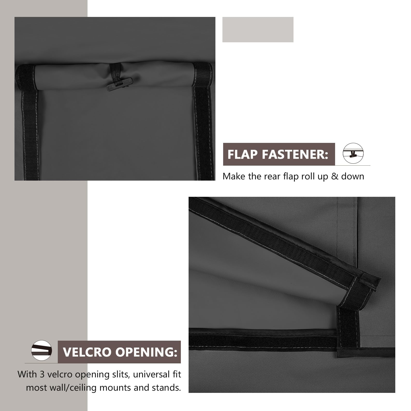 ULTCOVER Wasserdichte Outdoor-TV-Abdeckung für 38-41 Zoll Flachbildfernseher mit Halterungen und Ständer, Schwarz