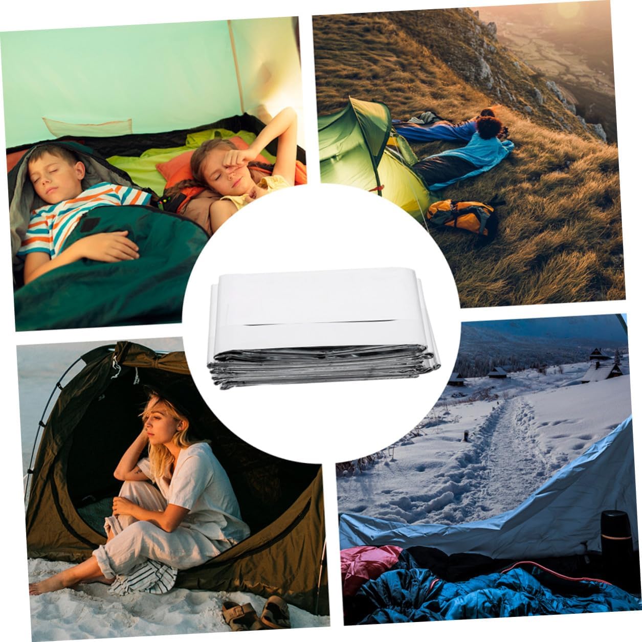 4pcs Emergency Blankets Thermal Insulation Rescue Foil Blankets Silver Aluminum Film Camping Survival Sheets 130x210cm Portable Outdoor Safety Gear