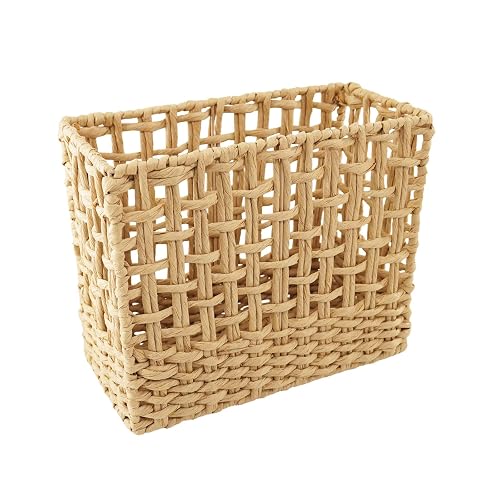 YRMT Magazine Holder Paper Rope Woven Storage Basket for Magazines,
