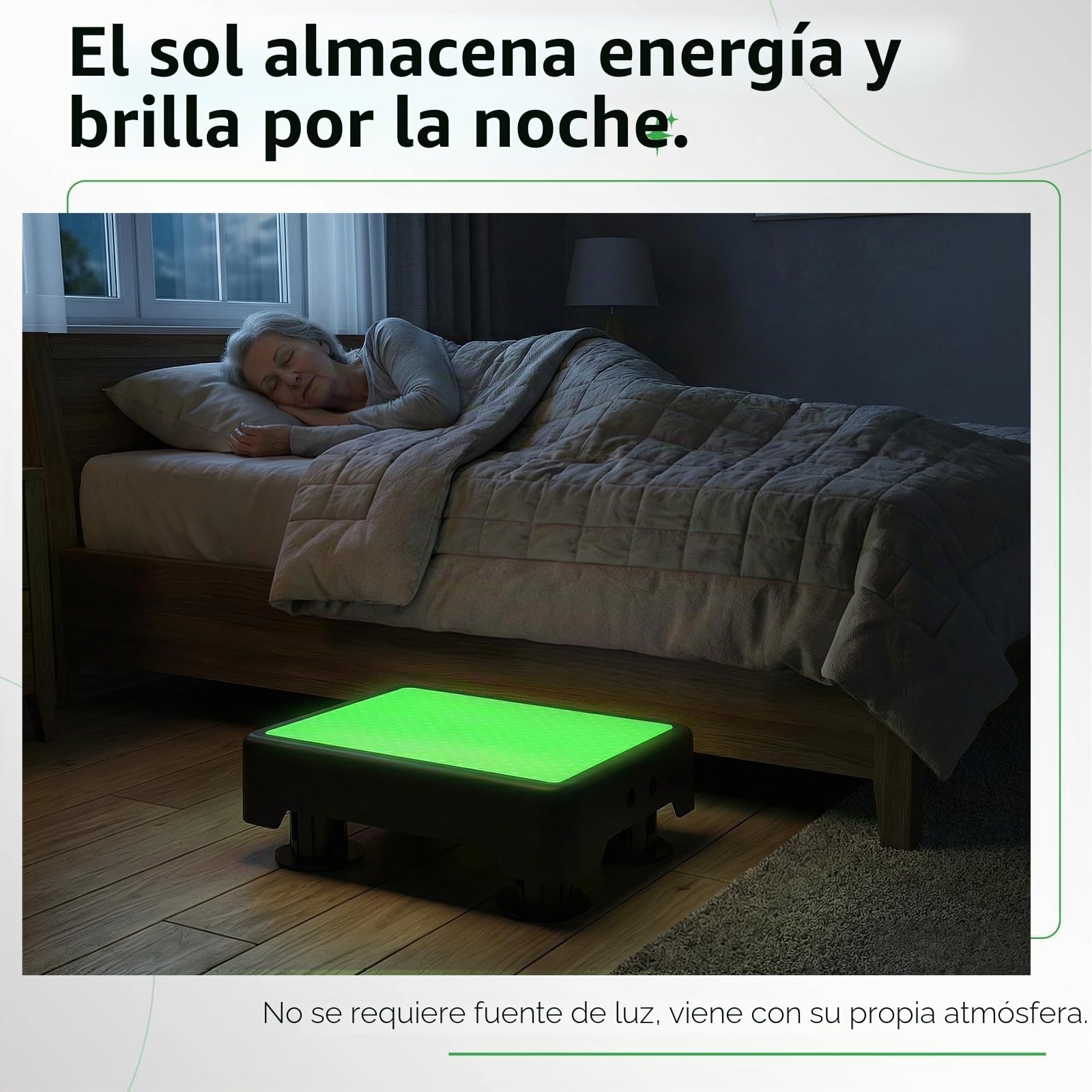 Taburete Escalera Antideslizante 3 Alturas Regulables 9,4-15cm, Escalón con Superficie Luminiscente, Taburete Escalón con Revestimiento Antideslizante para Mayores, Ducha, Coche, Interior/Exterior