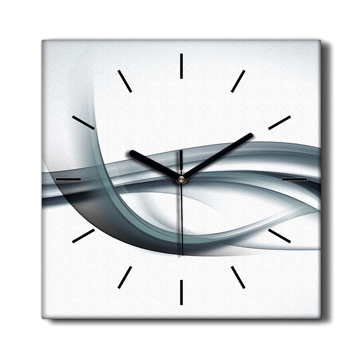 Horloge Murale Toile sans tic-tac Salon tableau déco vagues 30x30