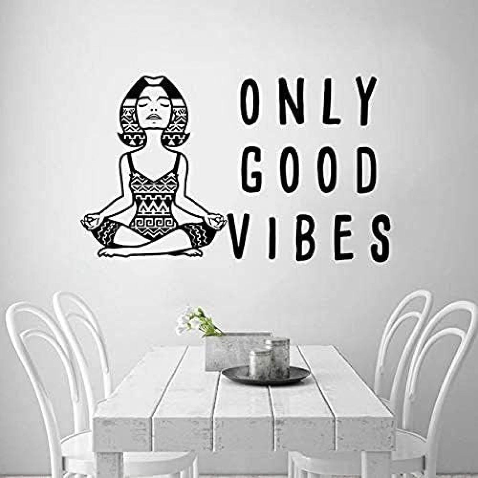 Weihao Resonance Yoga Meditation Lettering Sticker Room Art Poster Home Decoration Wall Sticker 42x70cm
