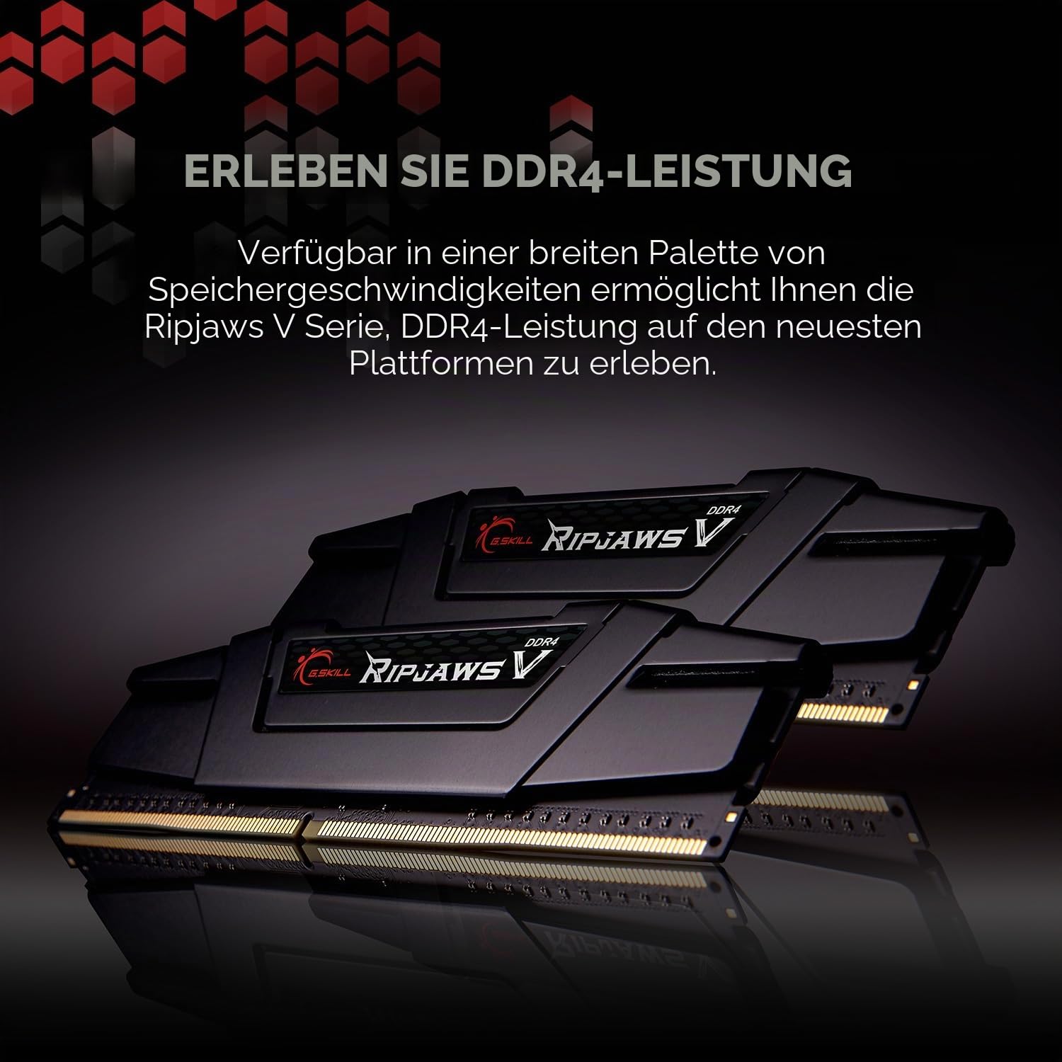 64GB-Kit G.Skill RipJaws V schwarz, DDR4-3200, CL16-18-18-38