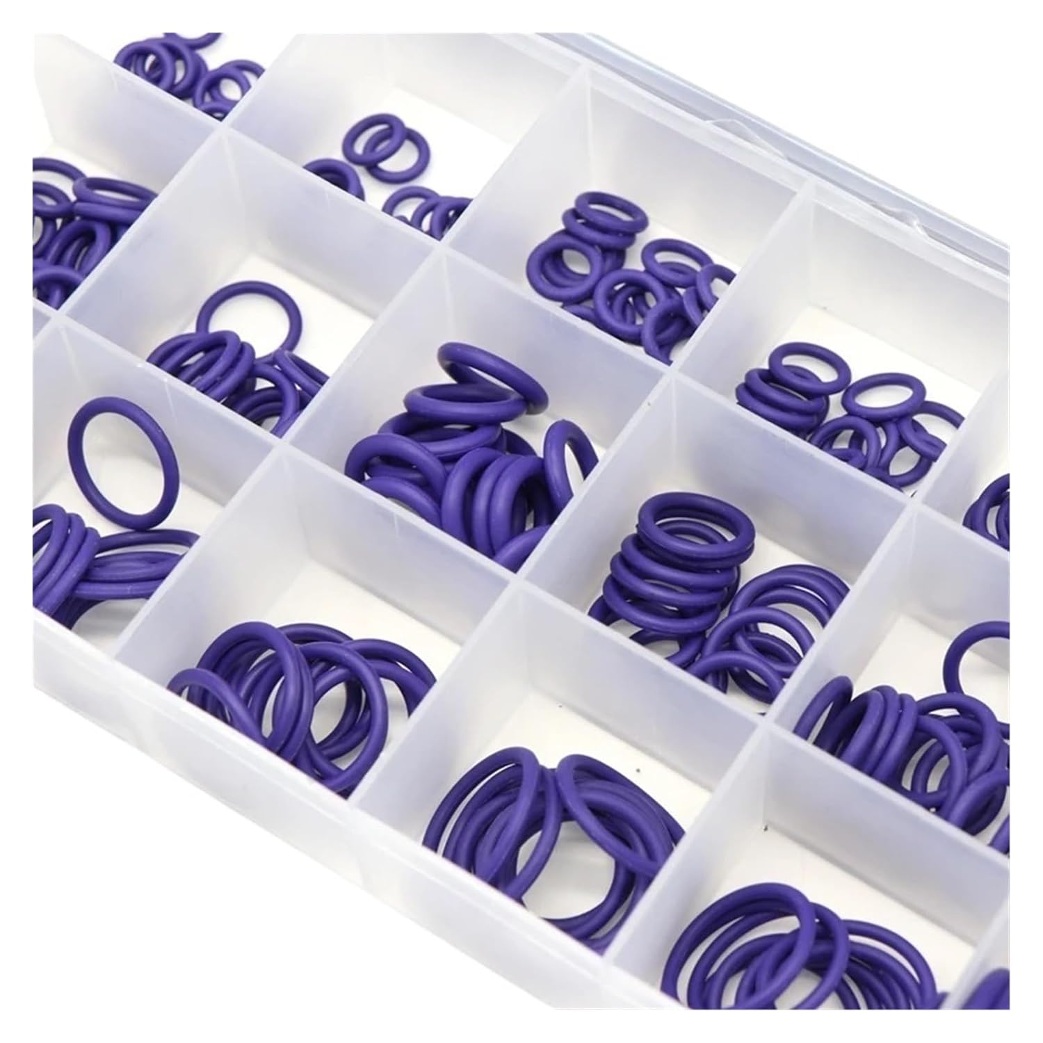 Boxed O Ring Set Rubber Washer Seals Assortment Red/Black/Green/Purple O-Ring Seals Set Fit Compatible Car Gasket (Color : 225Pcs VMQ Red)