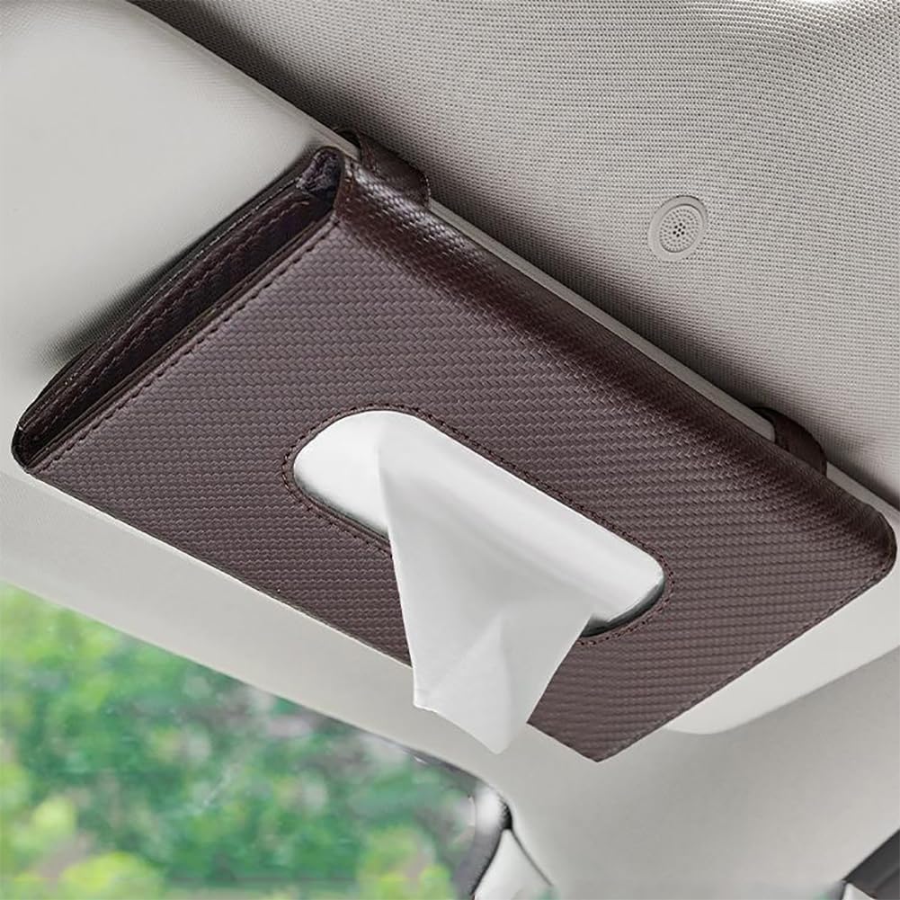 quierobe Car Napkins Holder Car Visor Tissue Holder Red