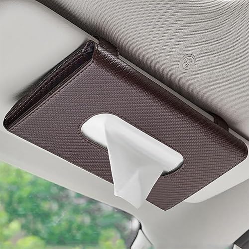 Soporte para servilletas de automóvil, soporte para pañuelos para visera de automóvil, color rojo, negro, marrón, beige, soporte para caja de