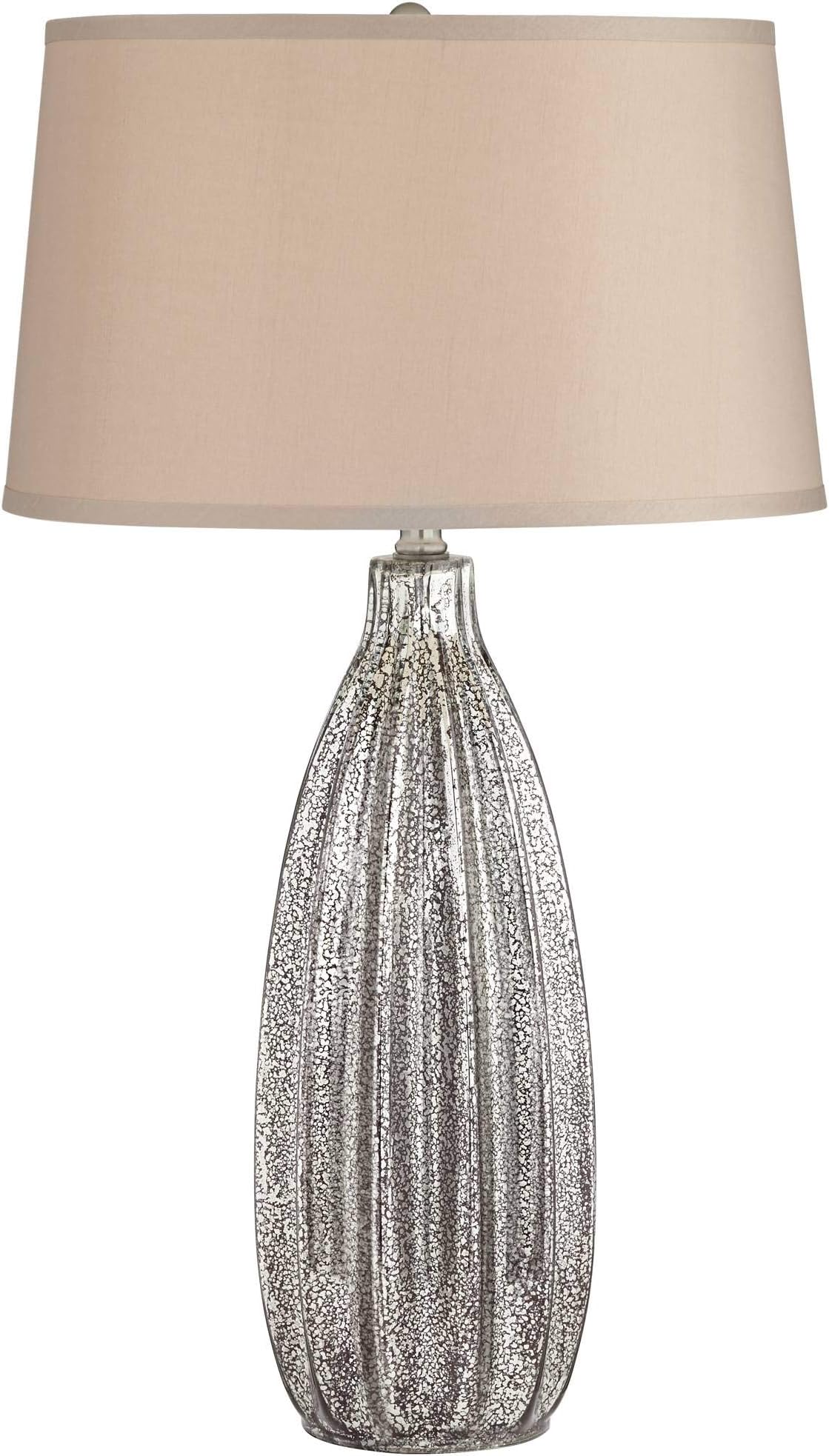 OK Lighting OK5713 28.50" H Golden Gaze Glass Table Lamp, Beige Bronze