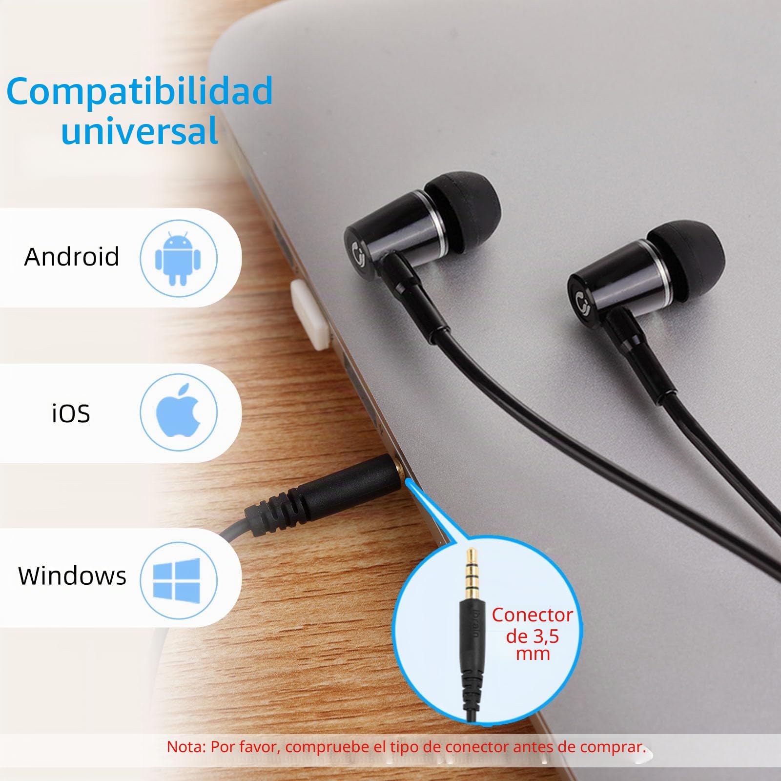 Auriculares ibrain de Tubo de Aire Auriculares de Tubo de Aire con Micrófono y Control de Volumen Auriculares ibrain de Tubo de Aire para una Escucha Segura y Saludable (Negro)