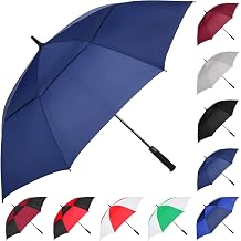 MRTLLOA Extra Large Navy Blue Golf Umbrella, 54/62/68/72 Inch Automatic Open, Oversize Double Canopy Vented Windproof Waterproof Sports Umbrellas for Rain54 Inch Navy Blue