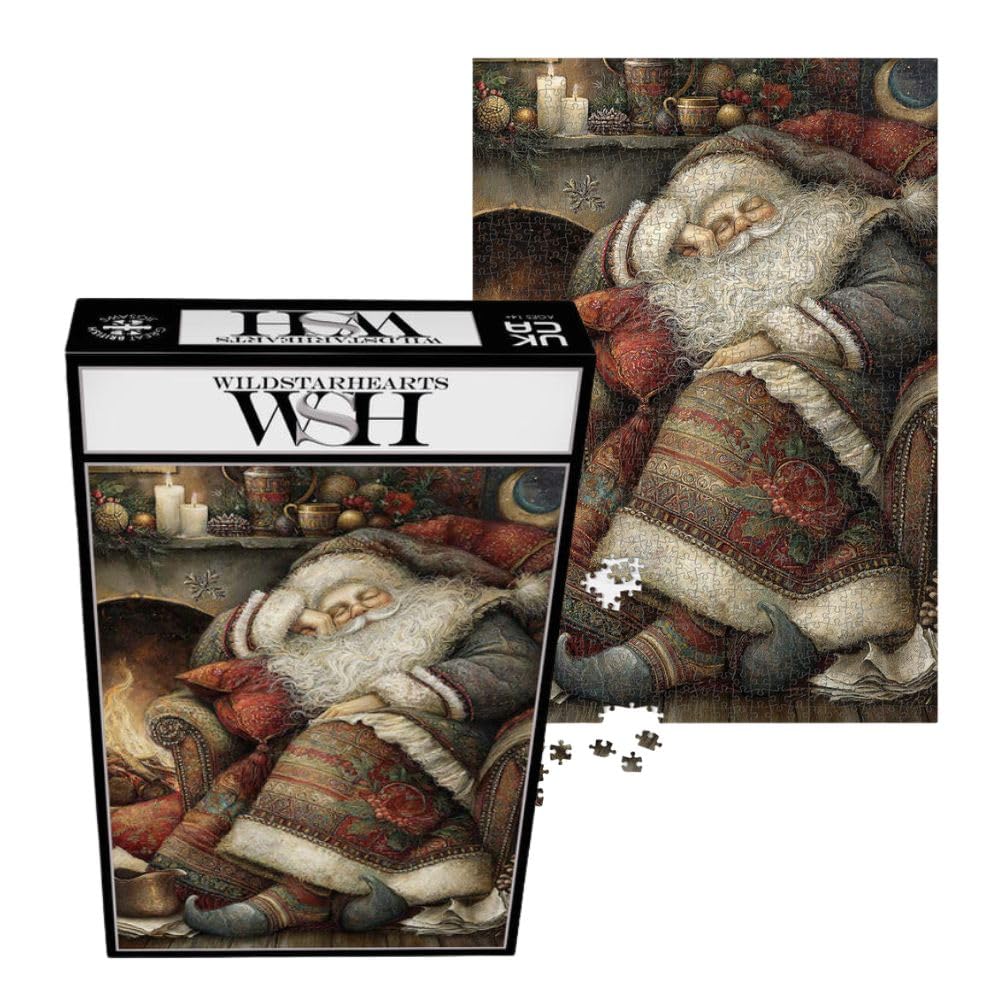 Puzzle natalizio da 1000 pezzi, tutti i regali consegnati – classico puzzle natalizio vintage; puzzle ecologico regalo per adulti e famiglie