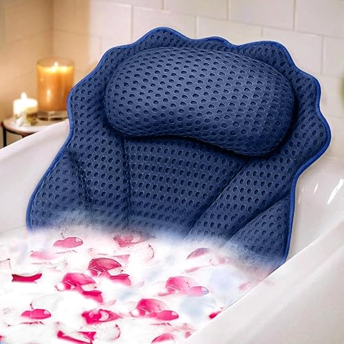 Miniatura 8 de Bath Pillow RUVINCE - Almohada ergonómica de lujo para bañera con soporte para la cabeza, cuello, hombros y espalda, almohadas de baño 4D para