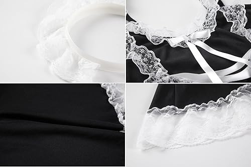 Miniatura 7 de Disfraz sexy de empleada doméstica, set de bragas sexis para mujer, para cosplay, conjuntos de lencería para mujer