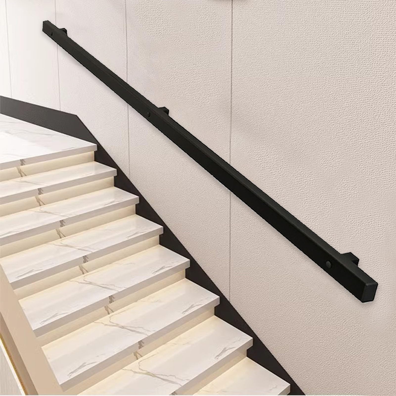 Barre d'appui escalier intérieur en fer forgé noir de 15ft
