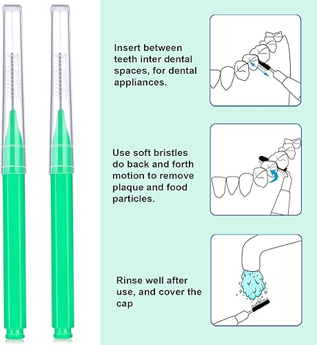 Miniatura 4 de Patelai 100 piezas de cepillos para limpiador, cepillo interdental, palillo de dientes, cabezal de hilo dental, hilo dental, higiene dental, hilo