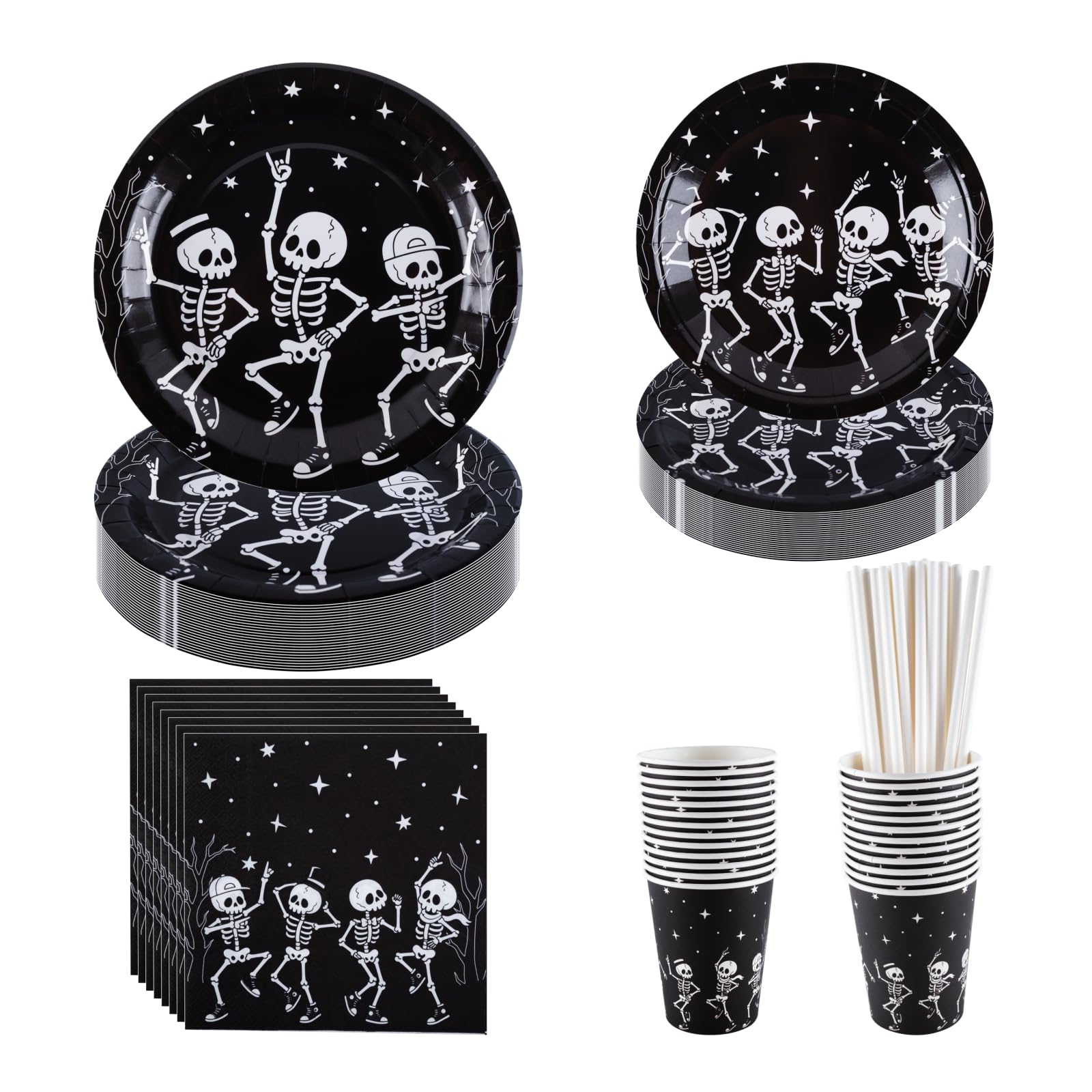 CEILIWEN Halloween Paper Tableware Set Serves for 25 Guests