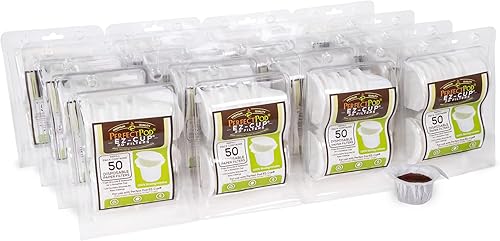 Perfect Pod EZ-Cup Filtros de café de papel con tapa patentada para cafeteras de una sola porción y cápsulas de café, compatibles con Keurig,