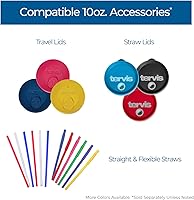 Vista 7 de Tervis Travel Lid Made in USA Double Walled Insulated Tumbler Travel Cup Keeps Drinks Cold & Hot, Fits 24oz Tumblers & 16oz Mugs, Elderberry Wild