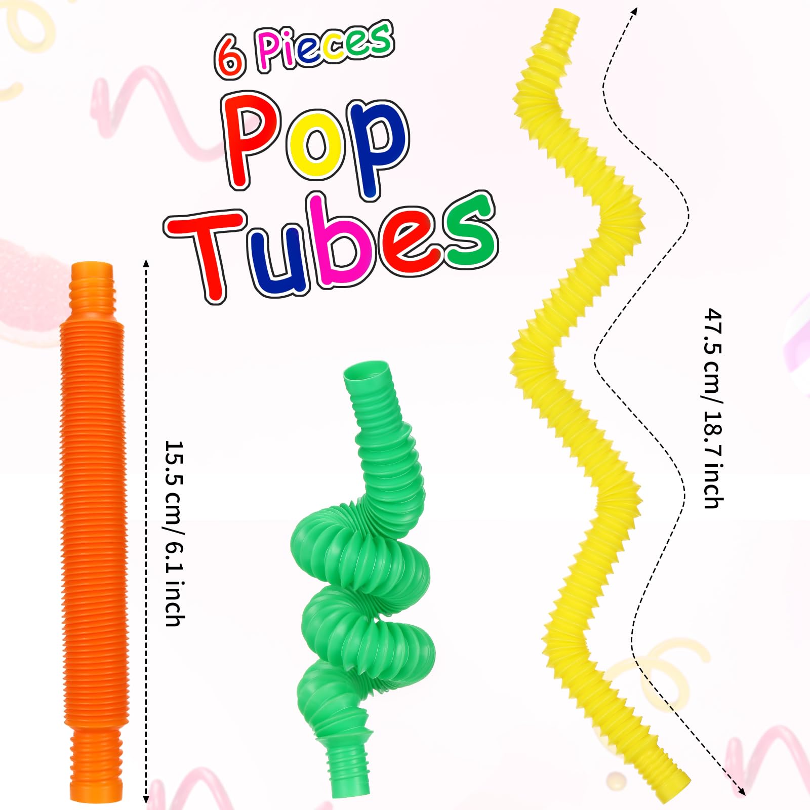 8 Pezzi Giocattoli Sensoriali Mini Pop Tubes, Giocattoli Sensoriali Colorati con Tubo Estensibile, Pop Tube Fidget Toys per Bomboniere per Feste Antistress