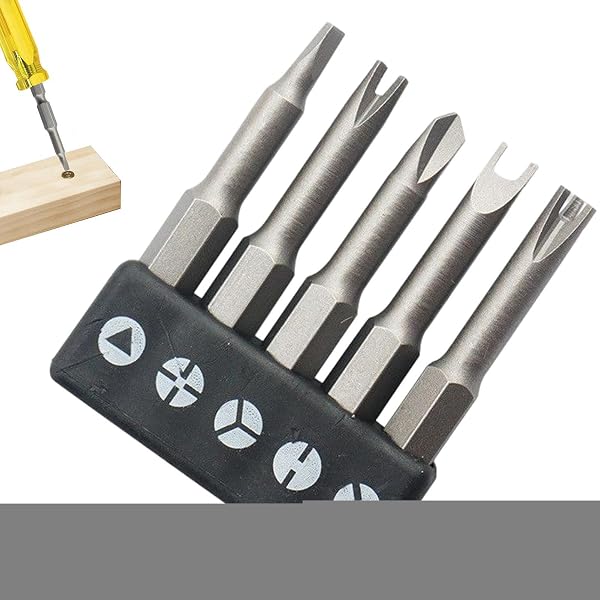 5 Piece Screwdriver Bits - Durable Screwdriving Tool Set, Precision Fit | Power Attachment Kit for Home Improvement Repair Craft Crafting Diy Workshop Accessories Professional Handyman Equipment - 1