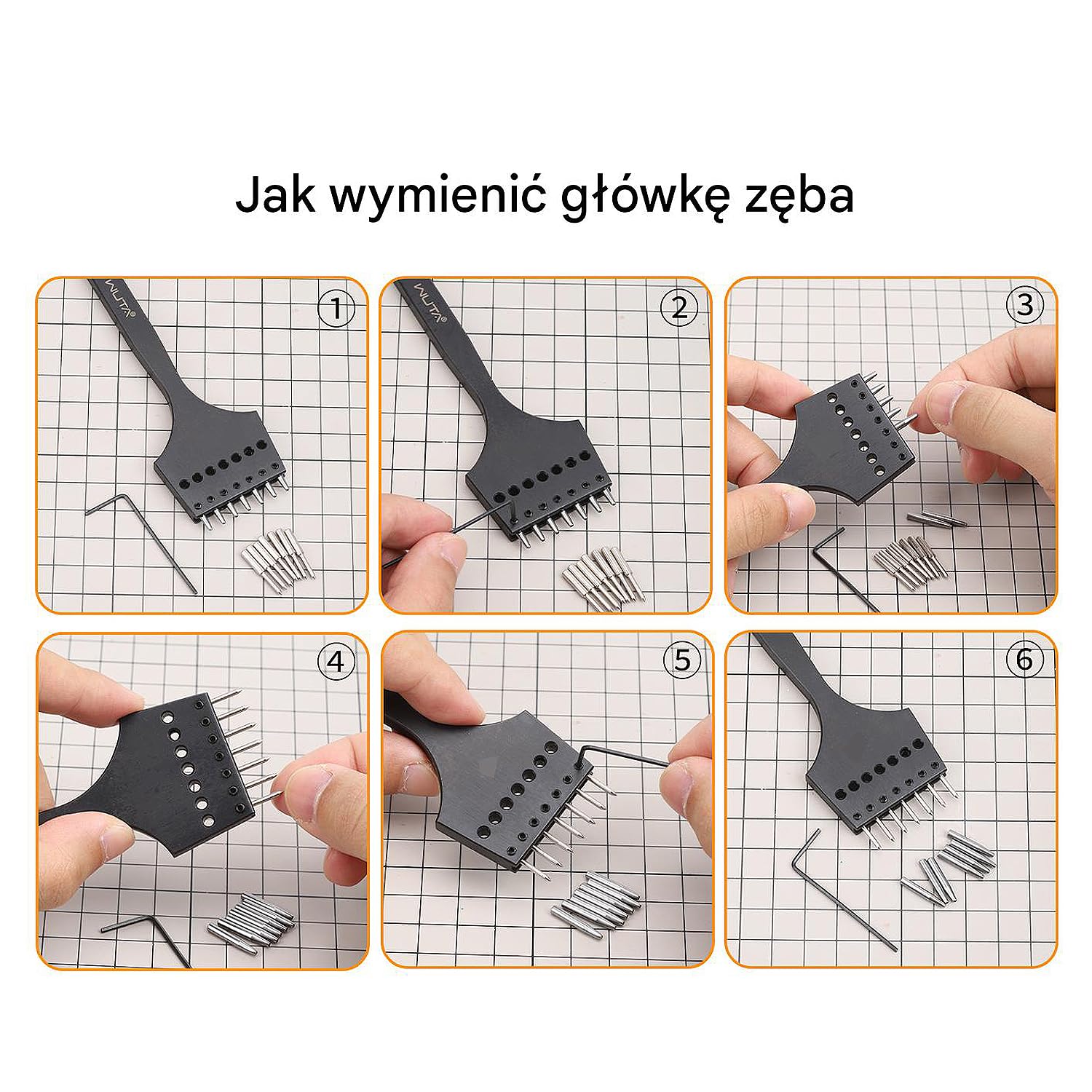 Skórzane narzędzie do wykrawania zębów 3.38mm zestaw