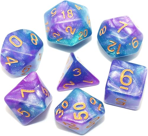 HD - Juego de dados de calabozos y dragones (D&D) Dados Pathfinder, juegos de roles. Dados poliédricos brillantes