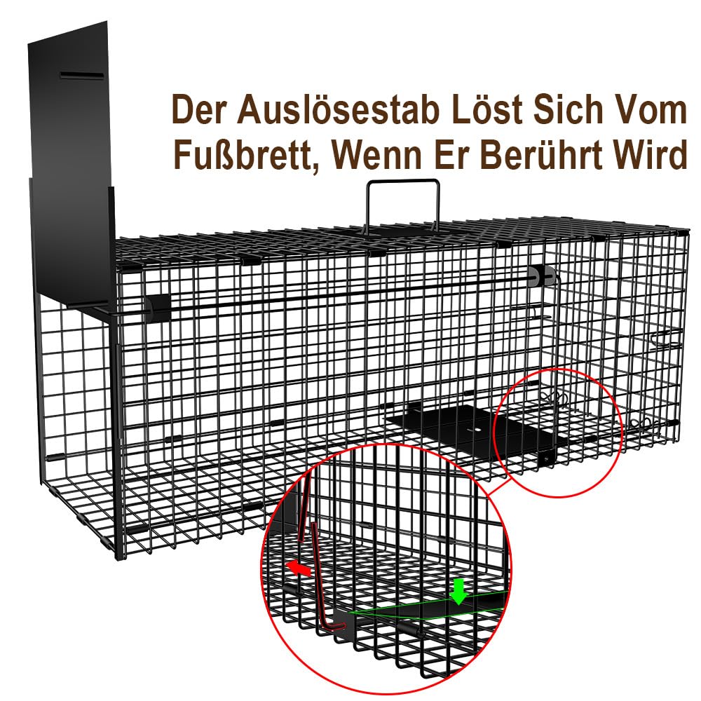 Amagabeli Garden Home Rattenfalle Lebend Lebendfalle 78x26x29cm Tierfalle Als Groß Marderfalle Lebendfalle Marder Lebendfalle Katze Fuchsfalle Rattenfalle Mit Falltür