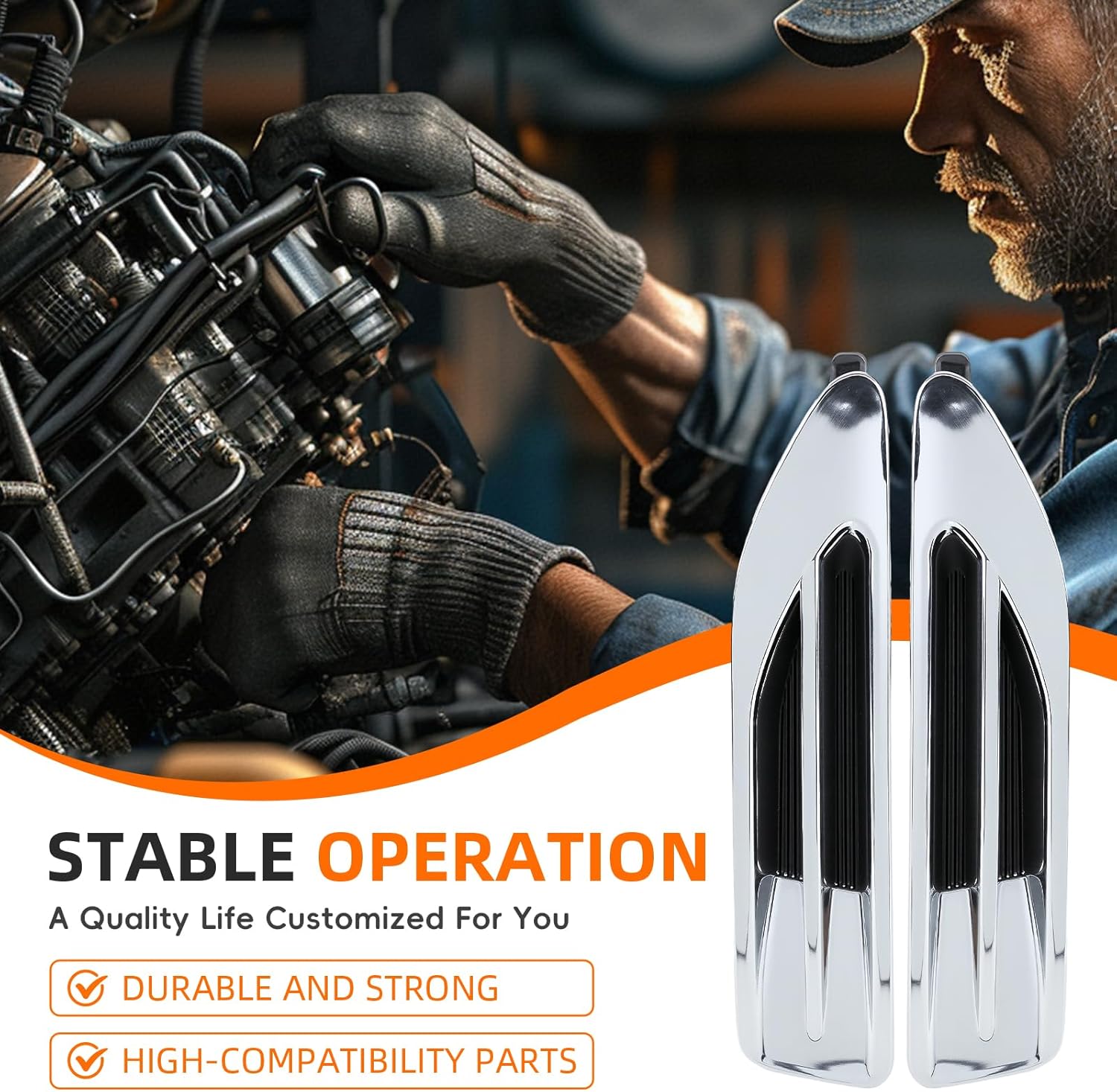 2PCS Front Fender Garnish Side Chrome Molding Fit For Kia Optima EX 2.4L 2016-2018 87771D4000 87772D4000