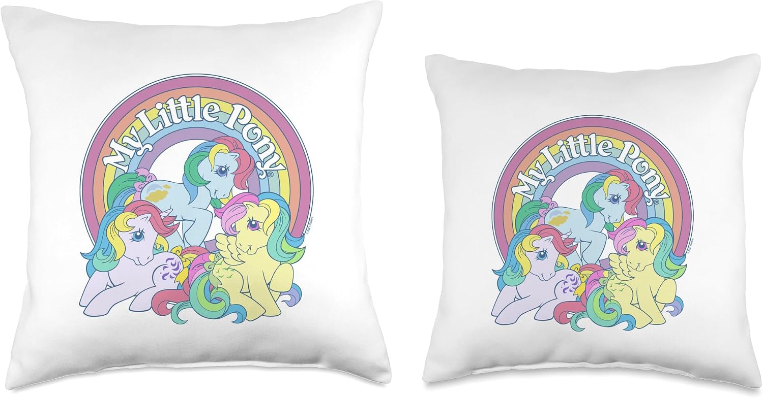 My Little Pony Retro Rainbow Ponies Throw Pillow