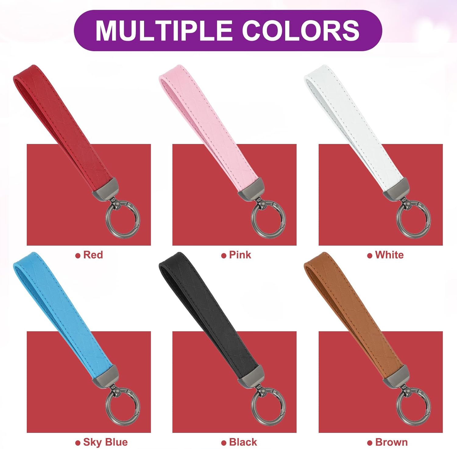 MECCANIXITY Leather Wristlet Keychain Car Key Chain Wristlet for Women, Key Fob Holder with D Ring and Key Ring