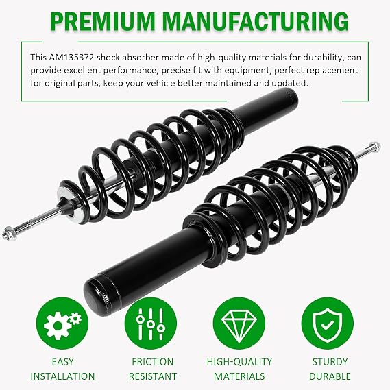 Upgrade 2 Coil-over Spring Shocks With Bushings Washers fit for John Deere Gator HPX, HPX 615E 815E; Gator XUV620I 4x4; Gator XUV850D 4x4