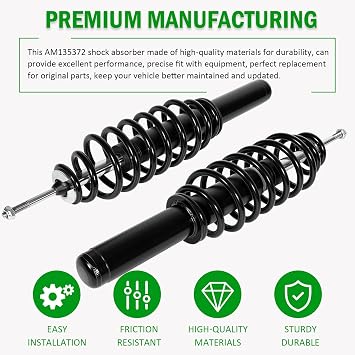 Upgrade 2 Coil-over Spring Shocks With Bushings Washers fit for John Deere Gator HPX, HPX 615E 815E; Gator XUV620I 4x4; Gator XUV850D 4x4