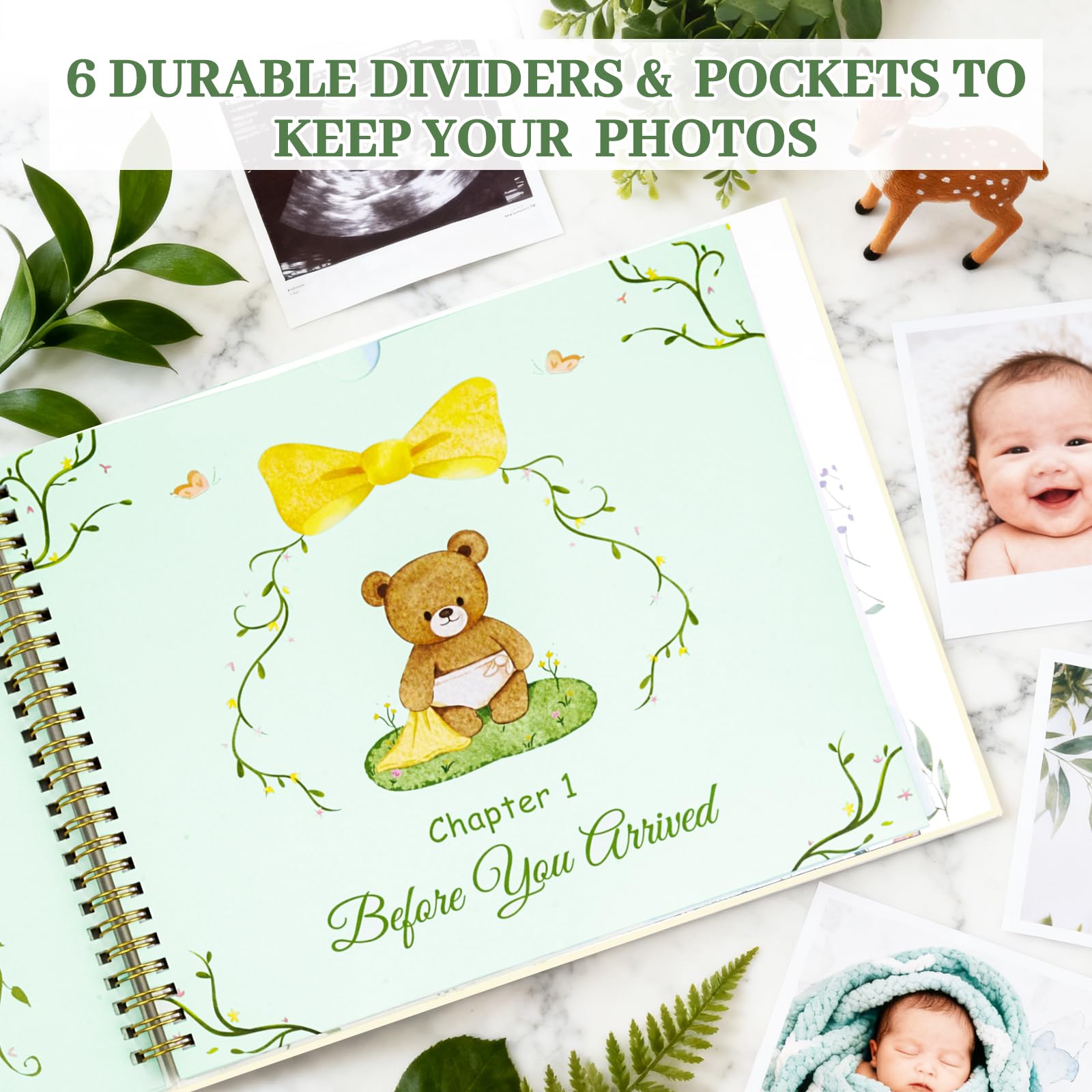 Erinnerungsbuch für Baby, Aufzeichnung jeder Veranstaltung, Babybuch, Geschenk für werdende Mütter (Bär)
