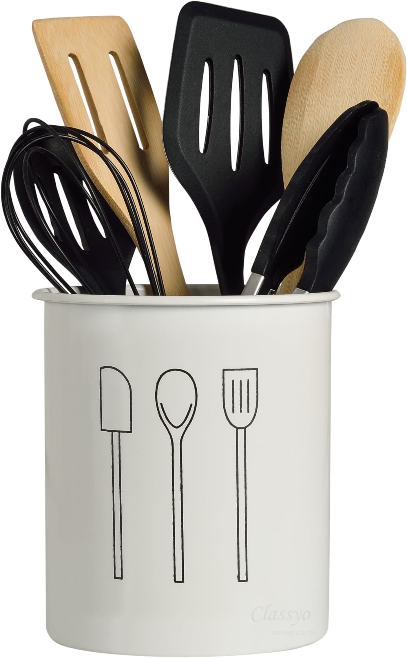 Spatula Holder for Kitchen, Ladle/Serving Spoon Stand for Kitchen- Cutlery Holder, Spoon Holder, Cutlery Stand (Ivory)