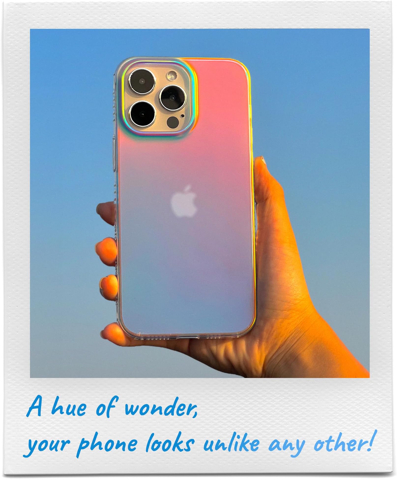 LONLI Hue - for iPhone 15 Pro Max Case - Rainbow Iridescent Phone Case with [4 Airbag Cushioned Corners] - Cute, Unique and Aesthetic Shockproof Cover for Women and Girls (2023)