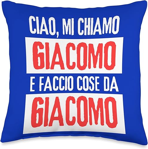 Miniatura 4 de Giacomo Idea Regalo Personalizzata con Nome Ciao Sono Faccio Cose Da Giacomo Personalizzato Throw Pillow, 18x18, Multicolor
