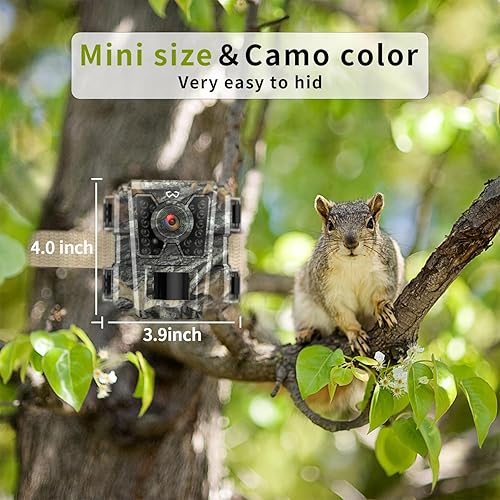 Miniatura 3 de Mini cámara Trail 4 Pack 24MP 1080P HD, cámara de juego con tarjeta SD, cámara de ciervo pequeña impermeable, visión nocturna activada por