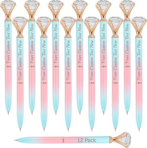 Miniatura 14 de Bolígrafos personalizados con punta de lápiz capacitivo, bolígrafo de diamante con nombre grabado personalizado, grabado gratis, logotipo Variado