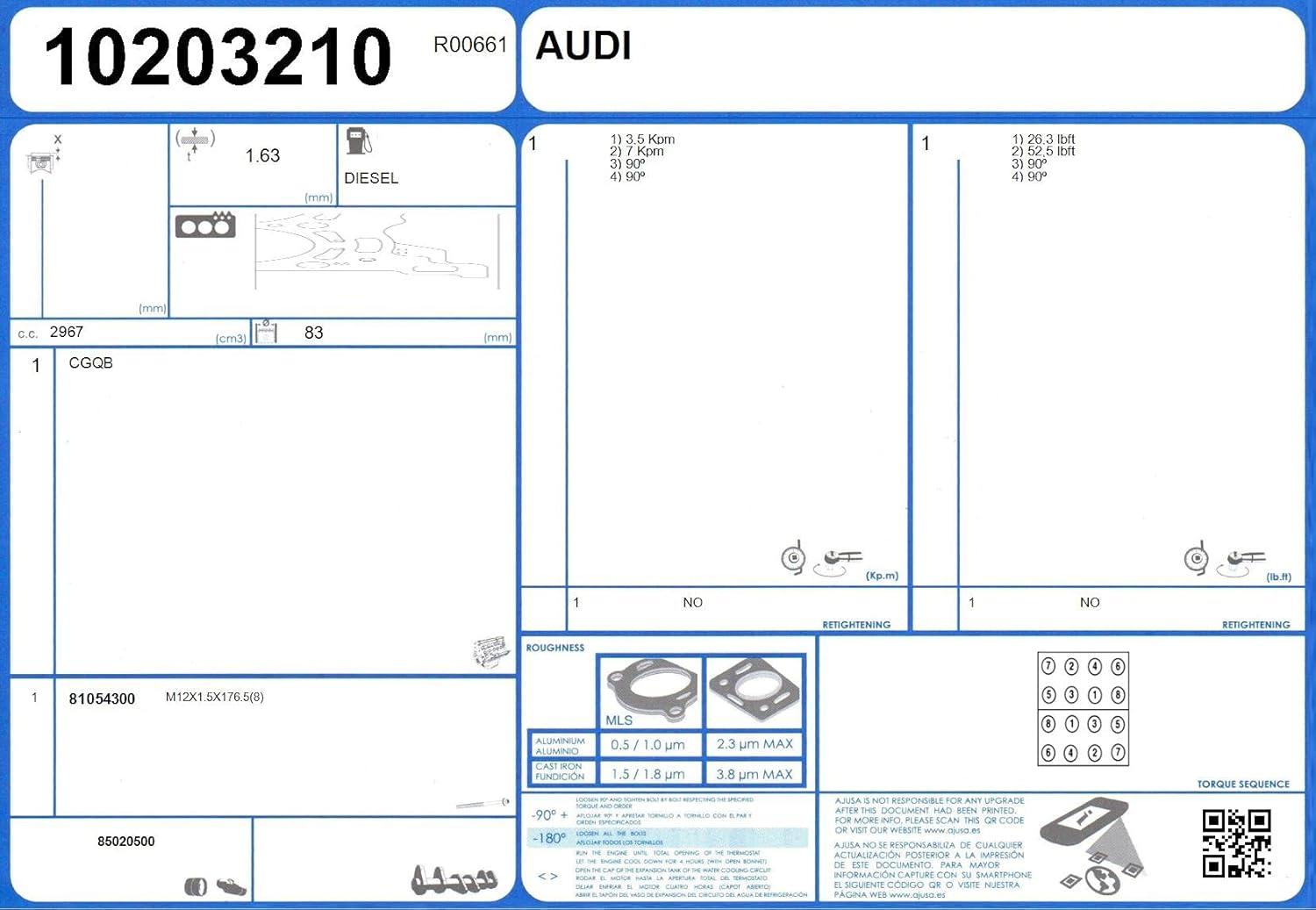 Fit 10203210 Head Gasket