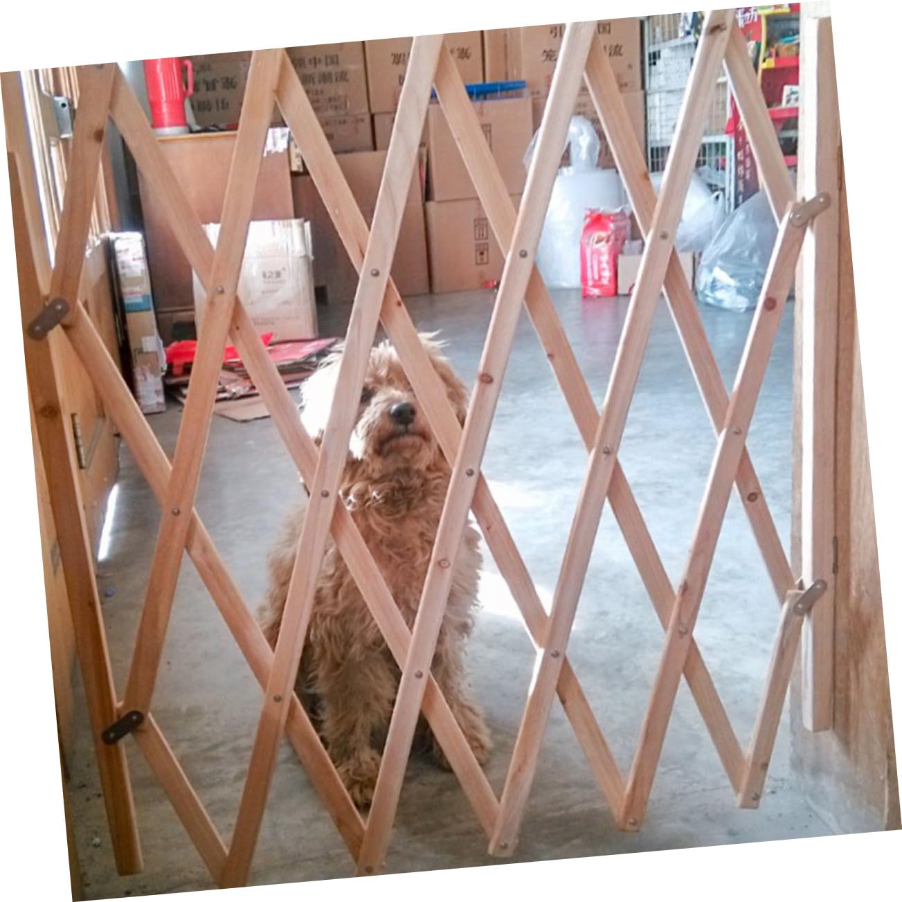 BCOATH Pet Safety Gate Protector Creative Wooden Dog Fence for Indoor Use Easy Install Durable for Doorways and Stairs for Pets