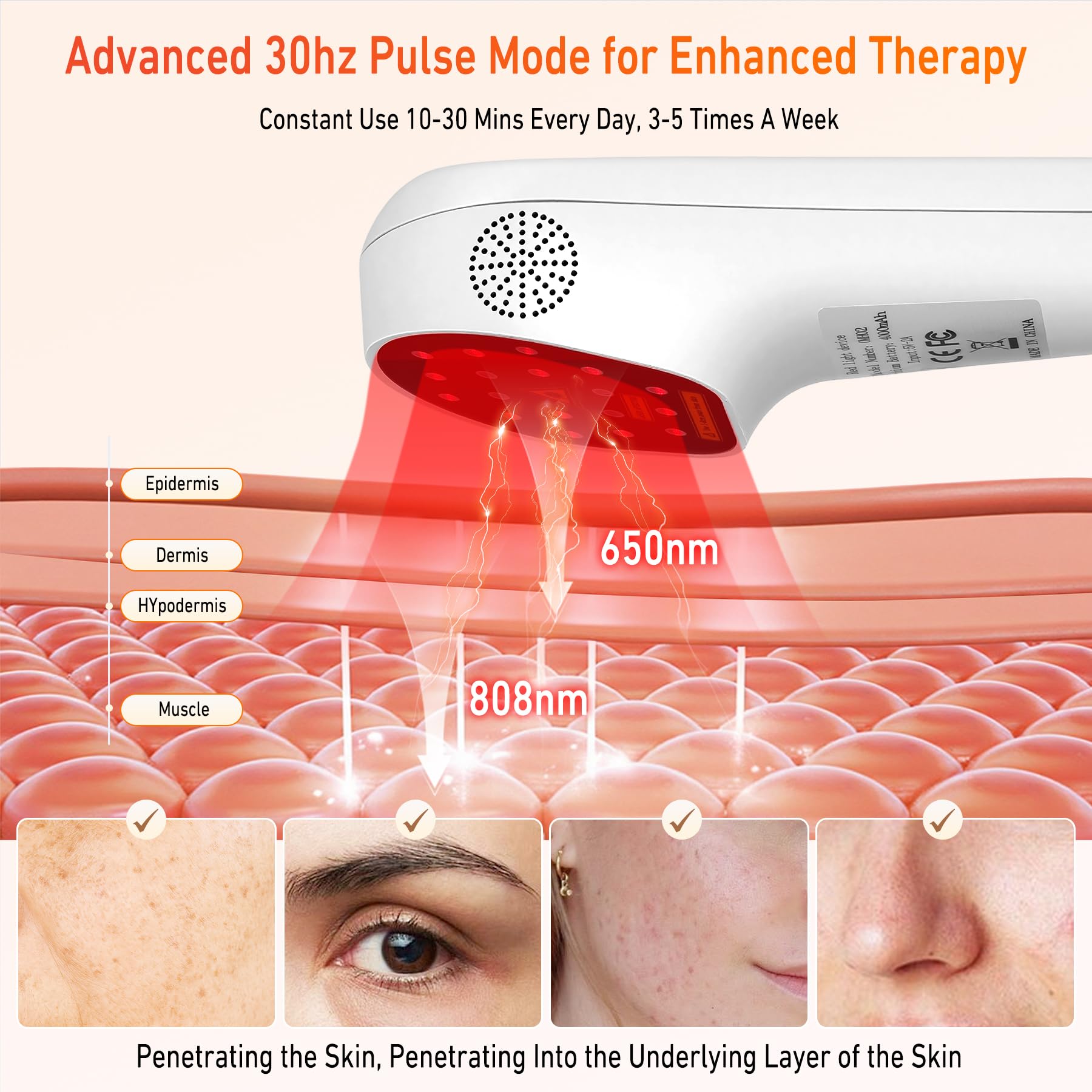 VAYALT Dispositivo Terapia Luz Roja, Terapia Luz Roja para Aliviar Dolores Musculares y Articulares Agudos, Terapia Luz Roja para Rostro Cuerpo, PortáTil Terapia Luz Roja para Mascotas