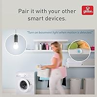 Vista 3 de Globe Detector de movimiento inteligente Wi-Fi eléctrico, no requiere concentrador, funciona con pilas, blanco, 50026