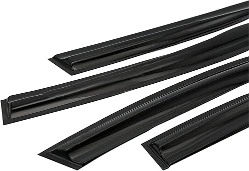 Miniatura 7 de Deflectores de protección contra la lluvia – Paquete de 4 deflectores de ventana lateral para ventanas de coche, cinta adhesiva para montaje