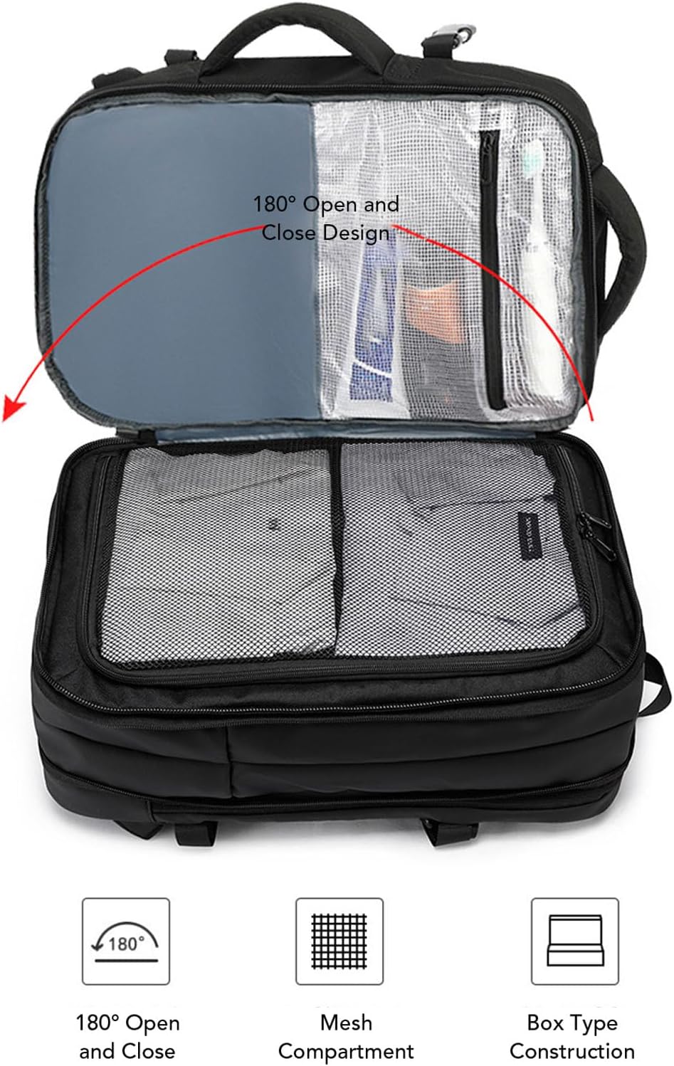 FOSA Air Backpack with Pump, USB Charging Vacuum Backpacks For Travel, Large Capacity 22L-55L Vacuum Compression Backpack