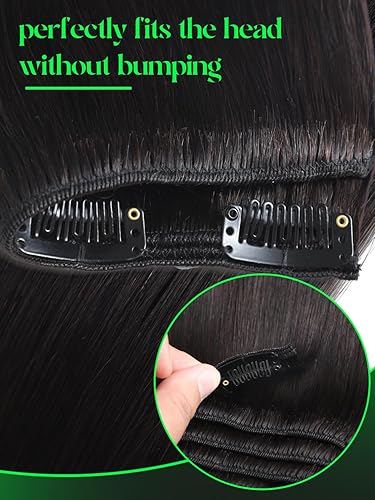 Miniatura 10 de Anrosa Extensiones de cabello humano ondulado con clip, color negro natural 1B, doble trama rizada para mujeres negras, 14 pulgadas, 4.23 onzas