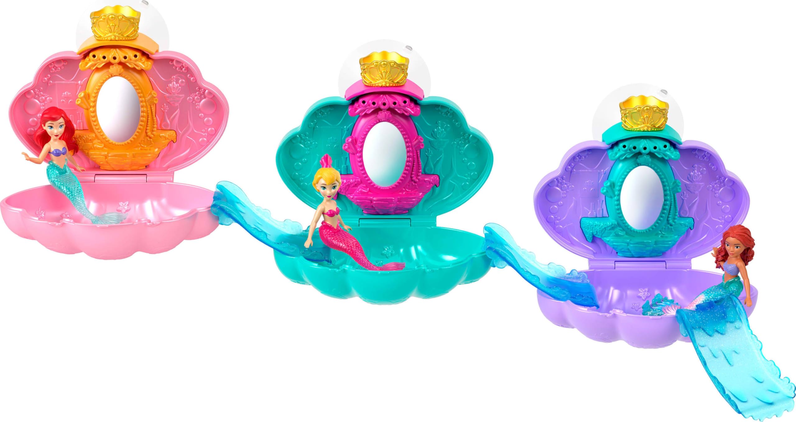 Concha Sirena Mágica Con Sorpresa Para Piscina – Set De 1 Concha Rosa Y 2 Sirenitas, Juguete De Buceo Que Flota Y Gira Al Llenarse De Agua