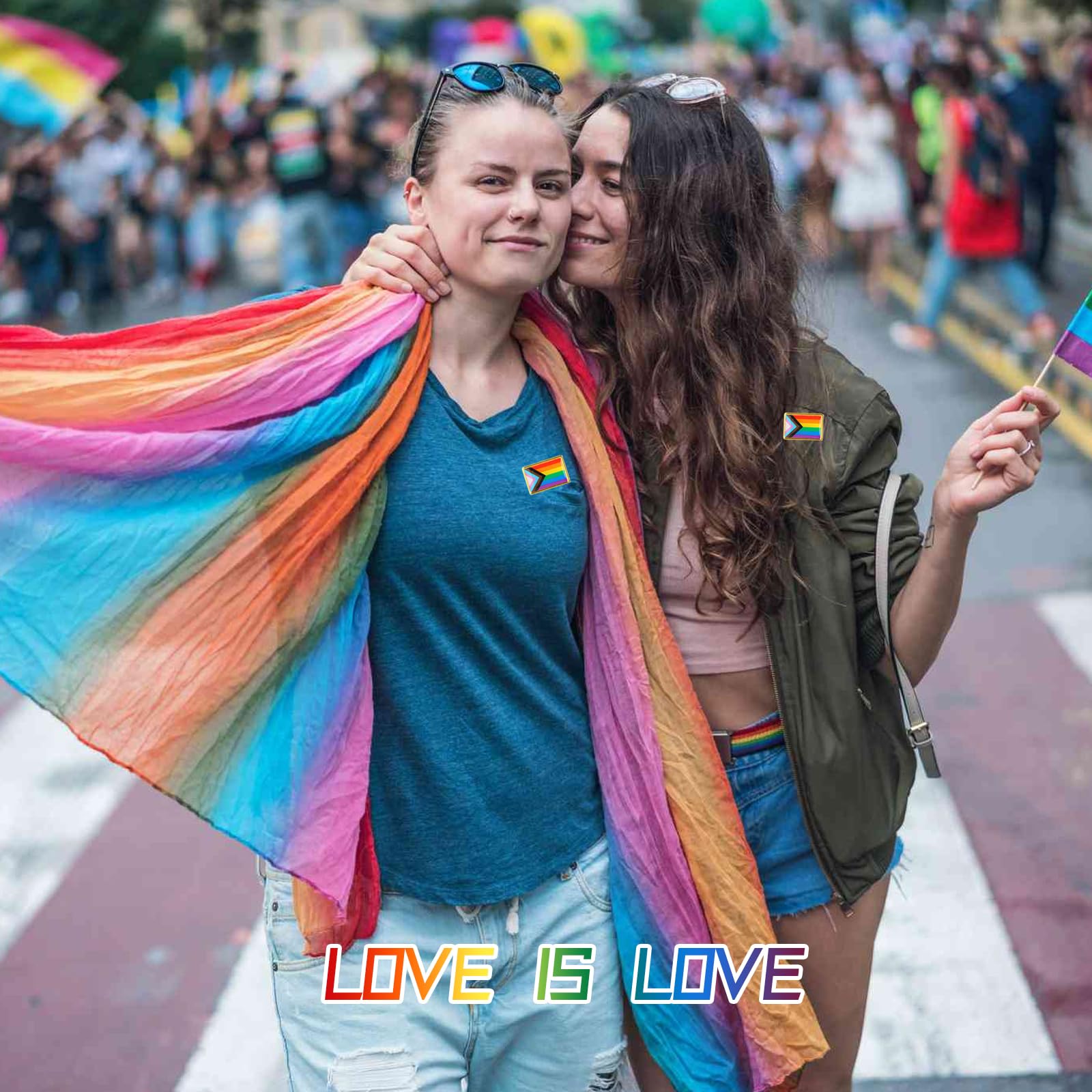 Bandera Orgullo Broches LGBT Reutilizable Arcoiris Pride Flag Pins para Solapa Bolsos Sombreros