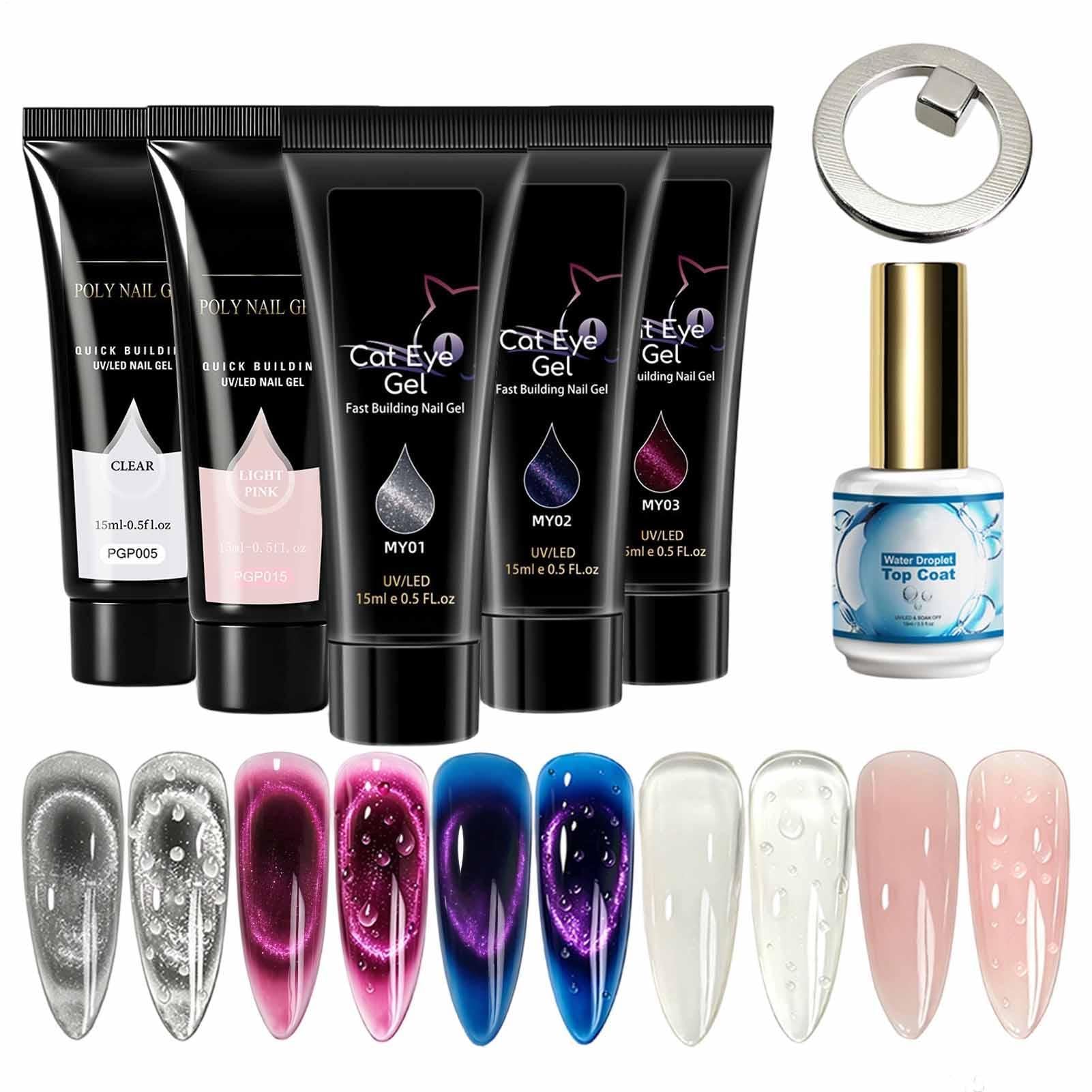 Lot de gel d'extension d'ongle longue durée en 5 couleurs