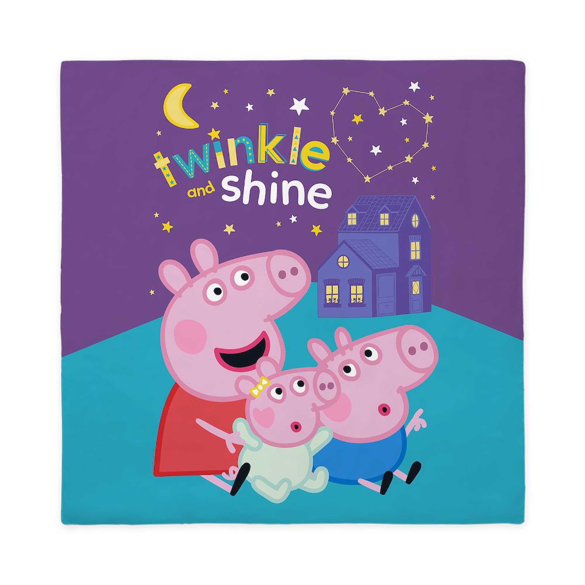 CafePress Peppa Pig: Twinkle and Shine Queen Duvet Cover, Printed Comforter Cover, Unique Bedding