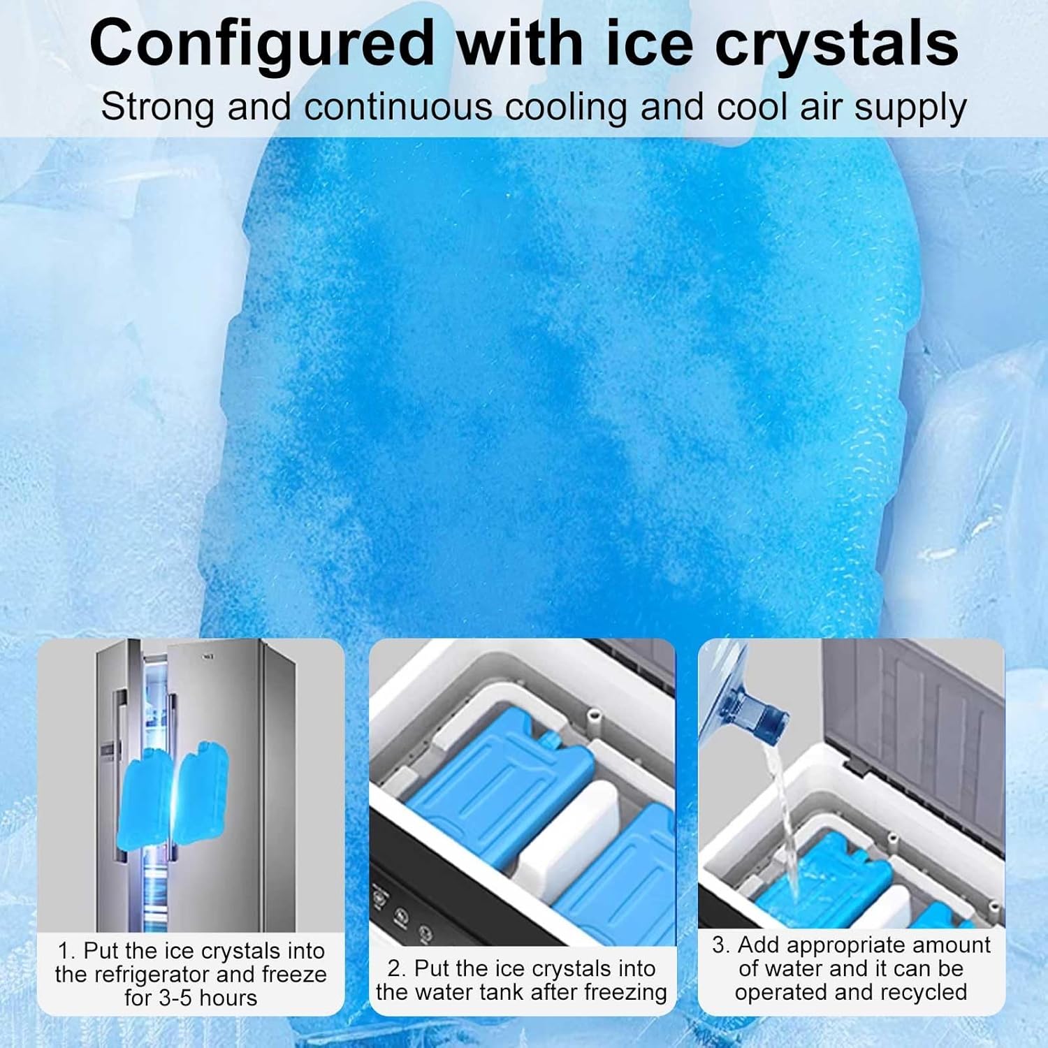 Swamp Cooler - 60L Evaporative Air Cooler with 3 Ice Packs, 120° Oscillation, Ideal for Warehouse, Factory & Restaurant Use, Energy-Efficient Cooling Solution